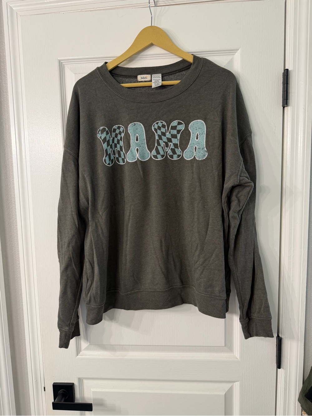 Mama Gray Green Graphic Crewneck Sweater